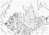 Ruined Cityscape sketch template