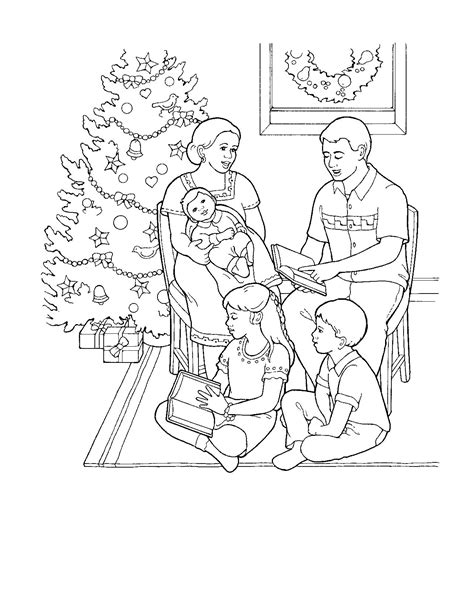family  christmas coloring page  primary kids  ldsorg