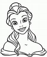 Belle Princess Coloring Drawing Library Clipart Face Pages sketch template
