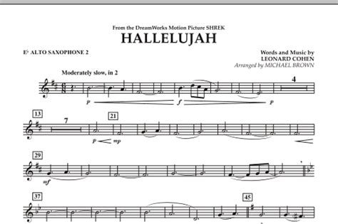 Hallelujah Eb Alto Saxophone 2 Sheet Music Michael Brown Concert Band