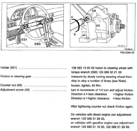 steering box adjustment clarification page  peachparts mercedes benz forum