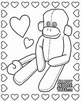 Sock Monkey Coloring Pages Print Monkeys Printable Color Party Getcolorings Flickr Sheets sketch template