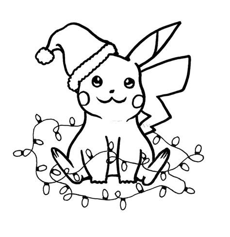 festive pikachu pokemon coloring pages christmas coloring pages