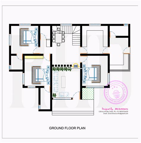 contemporary house  floor plan  bn architects kerala home