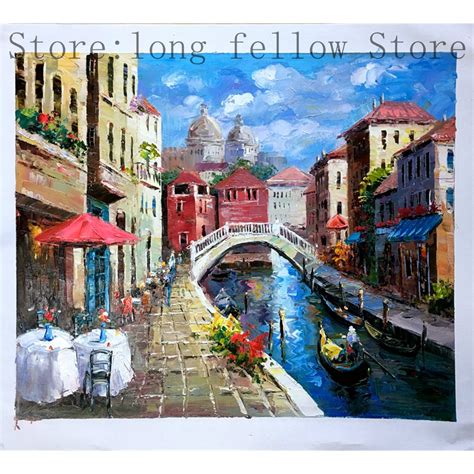 beautiful wall art poster venezia venice landscape oil canvas painting italy  handmade