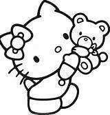 Kitty Hello Coloring Pages Printable Paper Welcome Teddy Sheet Worksheets sketch template