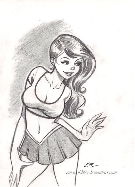 Girl Sketch By Em Scribbles On Deviantart Girl Drawing