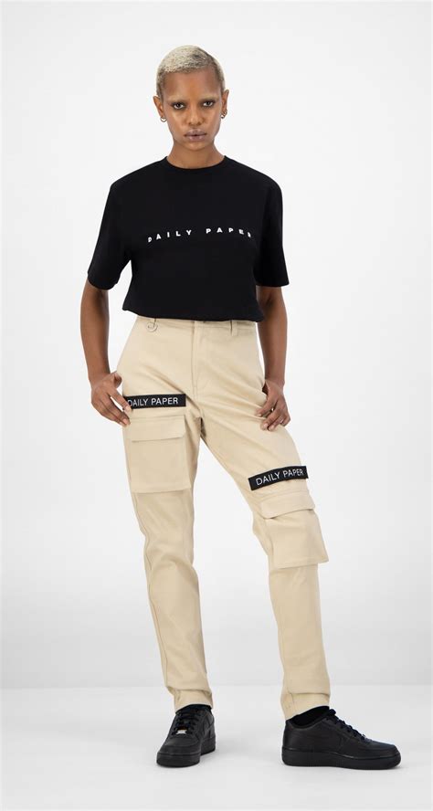 daily paper cargo pants beige beige womens pants virtual minion