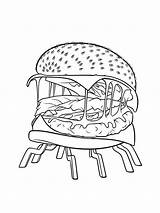 Hamburger sketch template
