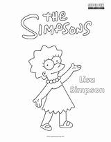 Lisa Coloring Simpsons Simpson Fun sketch template