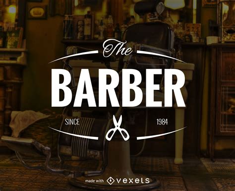 barber shop logo label maker editable design