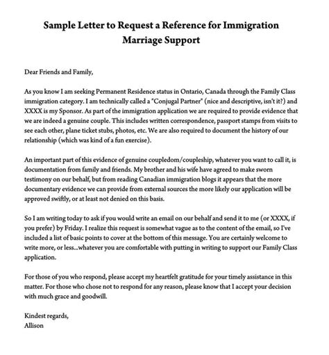 immigration letter   friend    letter template collection