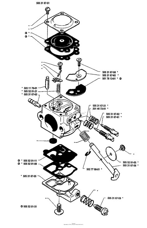 husqvarna    parts diagram  carburetor parts walbro wa