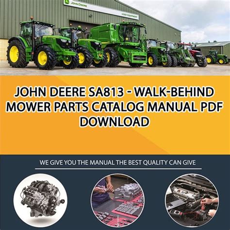 john deere sa walk  mower parts catalog manual   service manual repair