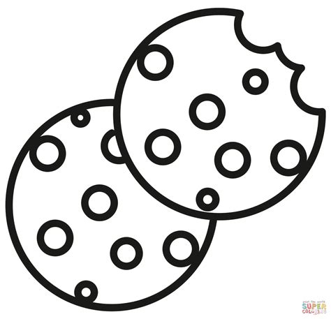 chocolate chip cookie coloring page  printable coloring pages