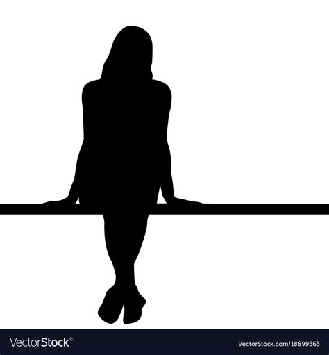 woman silhouette sitting on a bench royalty free vector