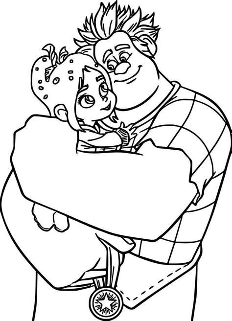 wreck  ralph adventures hug coloring page dibujos dibujos
