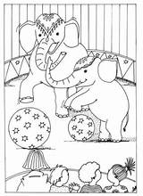 Circus Pages Colouring Coloring Printable Elephants Playing Ball sketch template