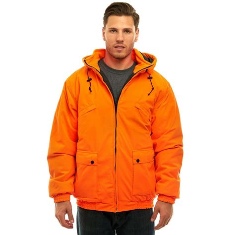 trailcrest mens safety blaze orange insulated waterproof tanker jacket hunting hiking