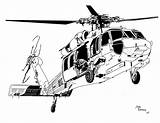Drawings Drawing Coloring Helicopter Pages Military Airplane Blackhawk Mh Sikorsky Ink 60s Helicopters Colouring Aviation Two Line Aircraft Whales Squadron sketch template