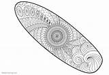 Surfboard Coloring Pages Pattern Printable Kids Color Adults sketch template