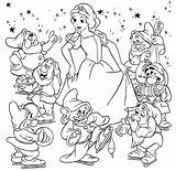 Dwarfs Seven Coloring Snow Pages Printable Disney Colouring Music Kids sketch template