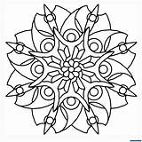 Mandala Coloring Flower Pages Printable Geometry Simple Mandalas Blade Drawing Colouring Patterns Easy Nature Color Floral Abstract Kids Designs Geometric sketch template