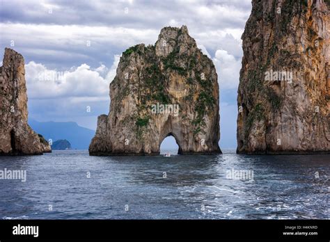 natural rock arch capri italy stock photo alamy