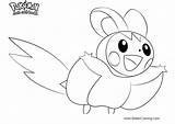 Emolga Pokemon Coloring Pages Printable Kids sketch template