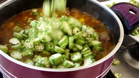 cook okra soup youtube