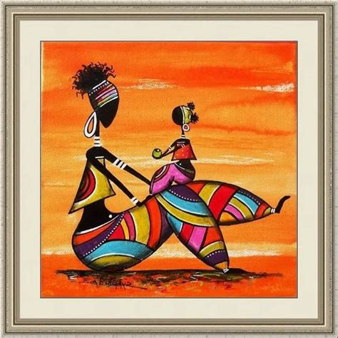 multicolor aluminium square african modern art canvas painting size    inches  rs