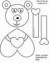 Crafts Craft School Valentine Printable Sunday Kids Jesus Loves Valentines Template Coloring Bear Cutout Children Beary Pages Much Pattern Church sketch template