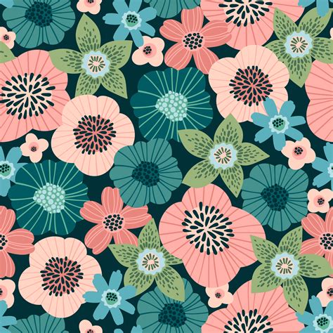 floral seamless pattern vector design  paper cover fabric interior decor  vector