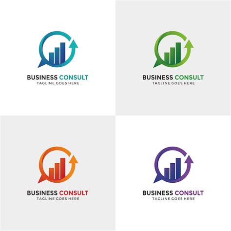 business consulting logo  option color vector premium