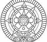 Sun Aztec Coloring Pages Mexican Drawing Getdrawings Kids Getcolorings sketch template