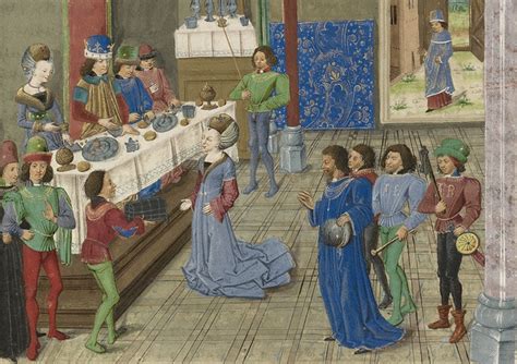 why aren t people eating in medieval depictions of feasts eating
