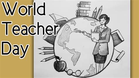 teachers day drawing world teachers day  teachers day poster easy drawing youtube