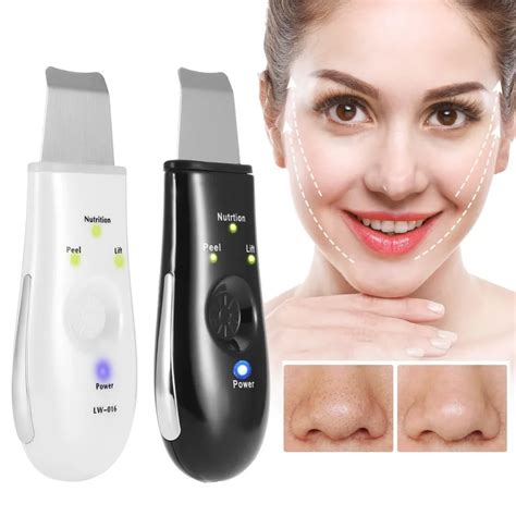 micro current ultrasonic vibration face skin scrubber cleansing spatula