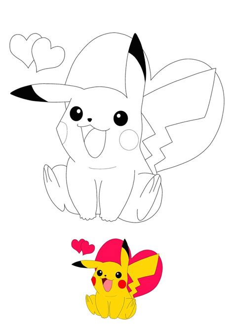 pin  pikachu coloring pages