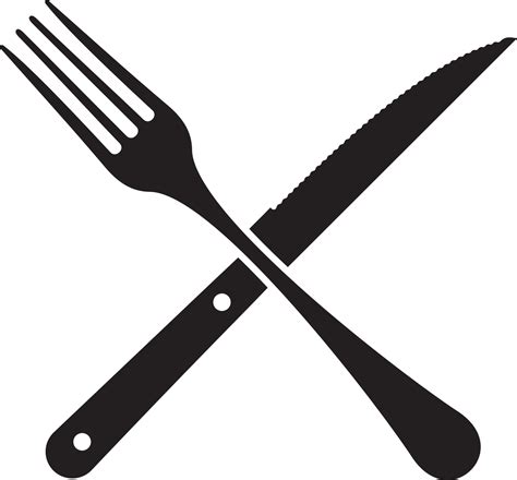 fork  knife crossed vector art icons  graphics