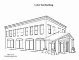 Coloring Office Building sketch template