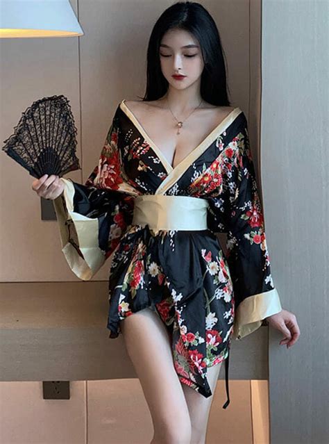 Japan Sexy 2 Colors Low Bust Bowknot Waist Kimono Dress • Seoulinspired