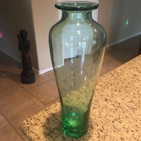 Vintage Tall Blenko Green Art Glass Vase Chairish