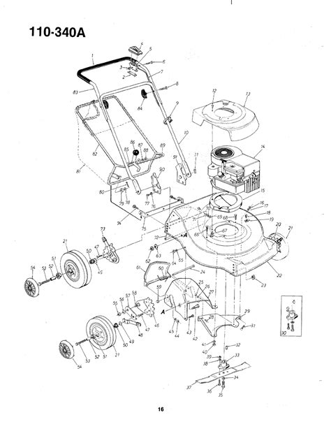 bolens push mower parts diagram