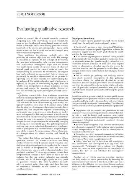 evaluating qualitative research