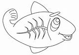 Fish Coloring Ray Pages Printable Bodied Translucent sketch template