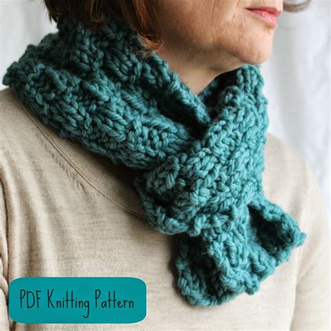 fifty  ten studio  easy chunky scarf knitting pattern