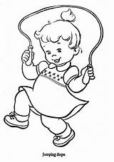 Rope Coloring Pages Jump Color Jumping Kids Colouring Girl Pg Girls Embroidery Books Clip Flyer Hi Little Para Drawing Camping sketch template