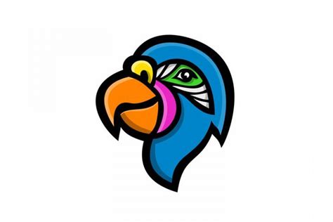 parrot head mascot  illustrations design bundles parrot head icon illustration