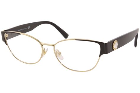 versace women s ve1267b 1433 gold black full rim eyeglasses optical